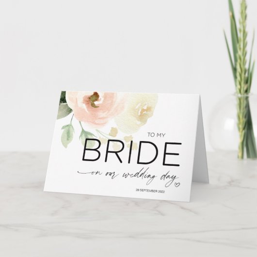 Naar mijn bruid op onze trouwdag Kaart van bruideg (Voorkant)