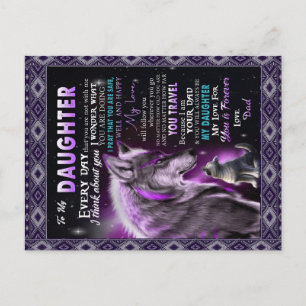 Naar mijn dochter Gift, dochter en vader, Wolf Lov Aankondigingskaart