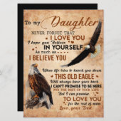 Naar mijn dochter Gift, pa en dochter, Eagle Lover Menu (Voorkant / Achterkant)