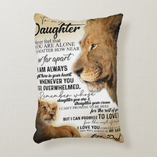Naar mijn dochter Lion Family Gift, dochter Birthd Accent Kussen
