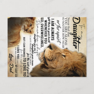 Naar mijn dochter Lion Family Gift, dochter Birthd Briefkaart