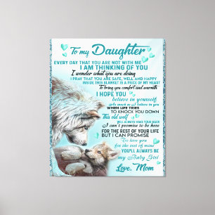 Naar mijn dochter Lion Family Gift, dochter Birthd Canvas Afdruk