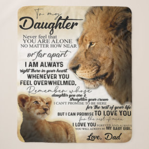 Naar mijn dochter Lion Family Gift, dochter Birthd Sherpa Deken