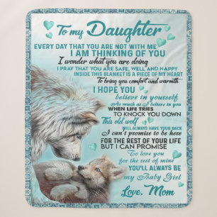 Naar mijn dochter Lion Family Gift, dochter Birthd Sherpa Deken