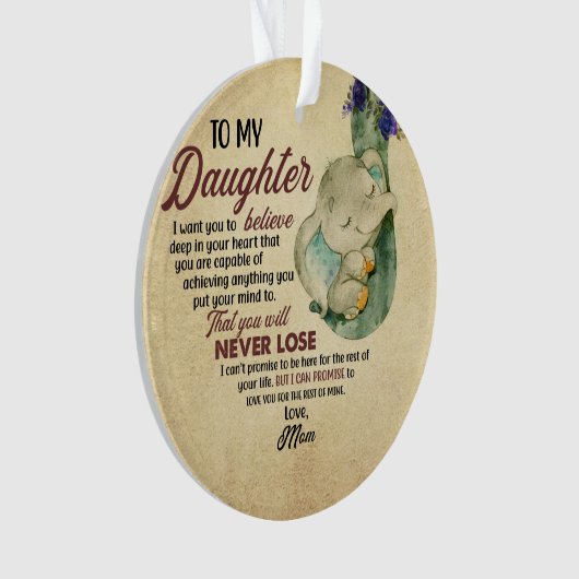 Naar mijn dochter van moeder ornament (voorkant)