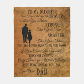 Naar mijn dochter van papa fleece deken (Voorkant)