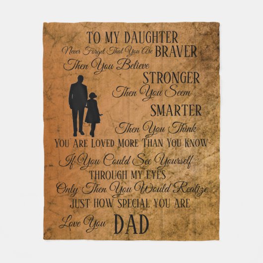 Naar mijn dochter van papa fleece deken (Voorkant)