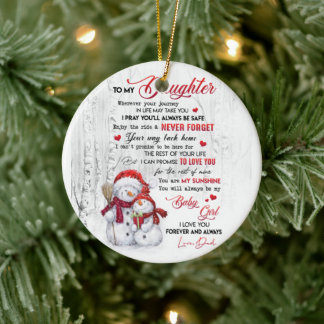Naar mijn dochter van papa keramisch ornament
