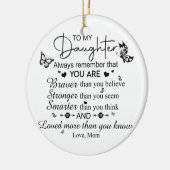 Naar mijn dochter voor Kerstmis. Keramisch Ornament (Links)