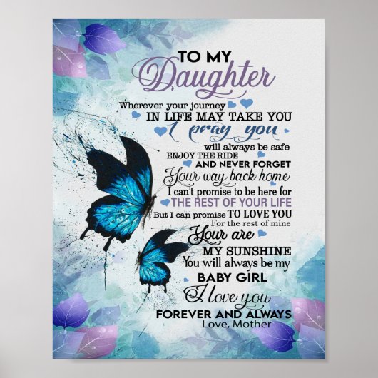 Naar mijn dochtercanvas | Wall Art Canvas Poster (Voorkant)