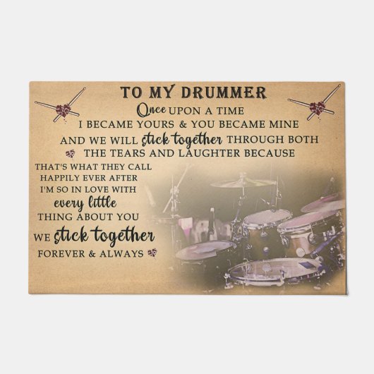 Naar mijn drummer Doormat, drumspeler Gift Deurmat (Voorkant)