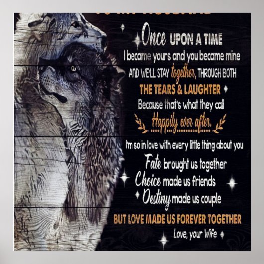 Naar mijn echtgenoot Gift, persoonlijk Cadeau Poster (Voorkant)