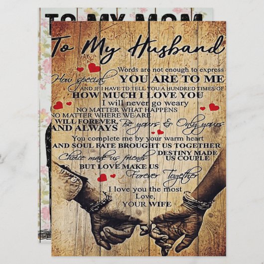 Naar mijn eigen ontwerp | Brief aan hem | Lovely G Menu (Voorkant / Achterkant)