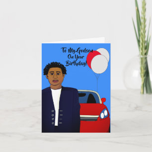 Naar mijn Godson African American Vaderdag Card Kaart