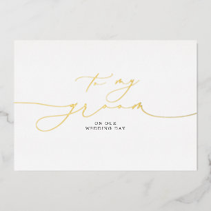 Naar mijn groep op onze huwelijksdag legant folie uitnodiging