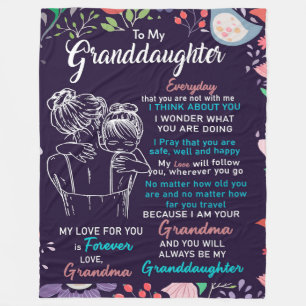 Naar mijn kleindochter Gift van oma, Bloemster Lov Fleece Deken