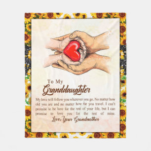 Naar mijn kleindochter Sunflower Gift van oma Fleece Deken