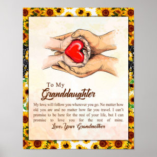 Naar mijn kleindochter Sunflower Gift van oma Poster