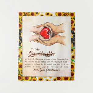 Naar mijn kleindochter Sunflower Gift van oma Wandkleed