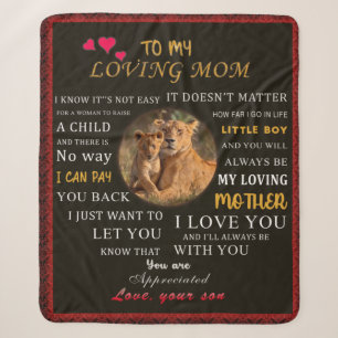 Naar mijn liefhebbende moeder van zoon sherpa deken