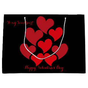 Naar mijn liefje Red Heart Pattern Valentijnsdag Groot Cadeauzakje