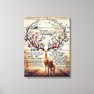 Naar mijn man met een brief aan het decor Gift f Canvas Afdruk