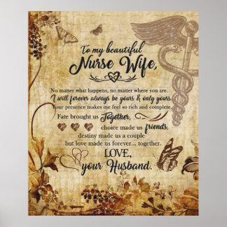 Naar mijn mooie verpleegster vrouw van man deken poster