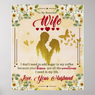 Naar mijn mooie vrouw van man geschenken poster