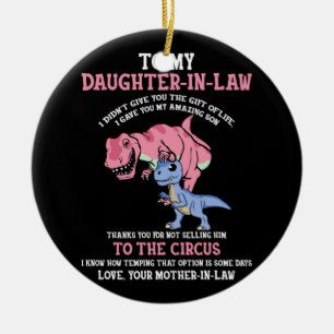 Naar mijn schoondochter keramisch ornament