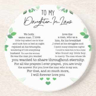 Naar mijn schoondochter zandsteen onderzetter