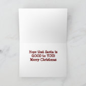 **NAAR MIJN STUDENT** HOOP DAT SANTA "GOED VOOR U  KAART (Binnen)