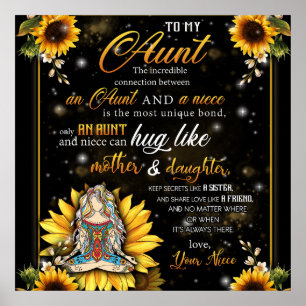 Naar mijn tante Gift, Cute Sunflower Gift van Niec Poster