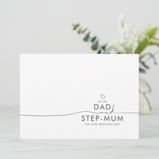 Naar mijn vader en Stap-Mum Wedding Day Message (Staand voorkant)