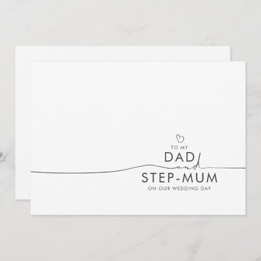 Naar mijn vader en Stap-Mum Wedding Day Message (Voorkant / Achterkant)