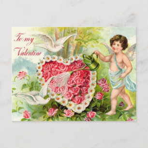  - Naar mijn Valentijn - Cupido, Hearts & Doves Feestdagenkaart