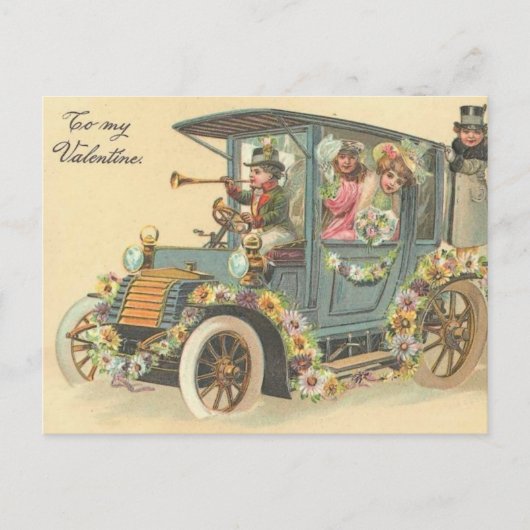 Naar mijn Valentijn Vintage-auto Feestdagenkaart (Voorkant)