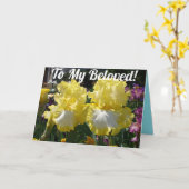 Naar mijn vermoeide Iris floral Flowers Birthday K Kaart (Gele Bloem)