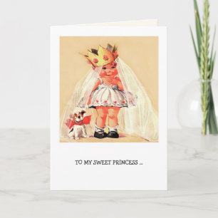 Naar mijn zoete prinses.  Art Valentijnsdag Feestdagen Kaart