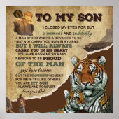 Naar mijn zoon Gift, Tiger Lovers, brief aan zoon Poster (Voorkant)