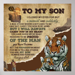 Naar mijn zoon Gift, Tiger Lovers, brief aan zoon Poster