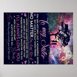 Naar mijn zuster Lady Girl Gift, zuster Birthday G Poster