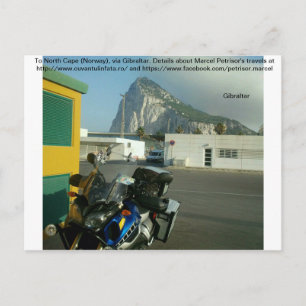 Naar Noord-Kaap (Noorwegen), via Gibraltar. Briefkaart