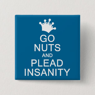 Naar NUTS aangepaste kleur, knop Vierkante Button 5,1 Cm