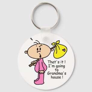 Naar oma's huis baby (roze) sleutelhanger