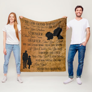 Naar onze grote dochter fleece deken