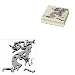 Naar rechts gericht Merrymaker Kokopelli Artwork Rubberstempel