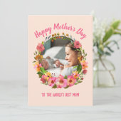 "Naar 's werelds beste moeder" Moederdag Kaart (Staand voorkant)