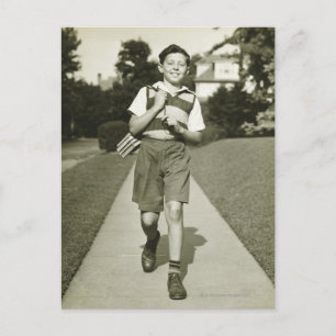 Naar school gaan briefkaart