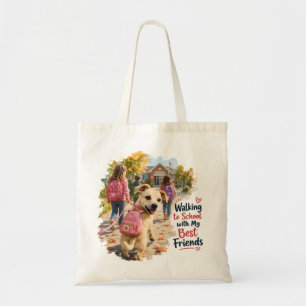 Naar school lopen met mijn beste vrienden tote bag