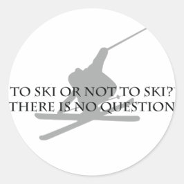 Naar Ski of niet naar Ski Ronde Sticker